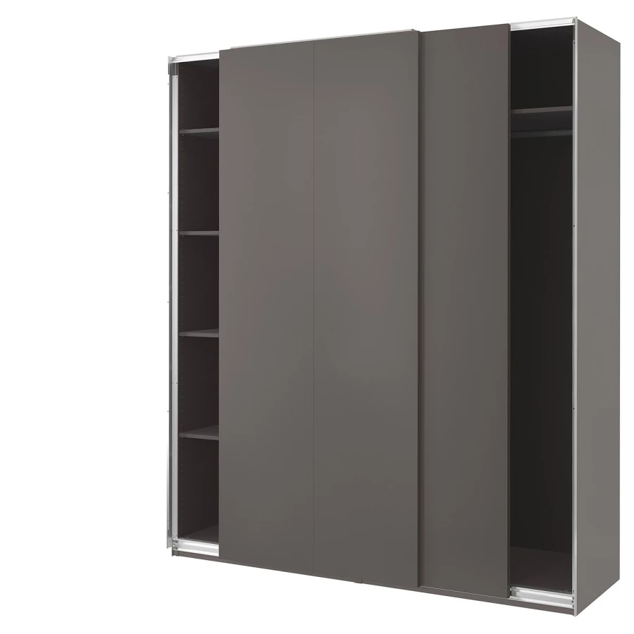 Шкаф-купе - IKEA PAX/HASVIK/ПАКС/ХАСВИК ИКЕА, 200x66x236 см, темно-серый (изображение №1)