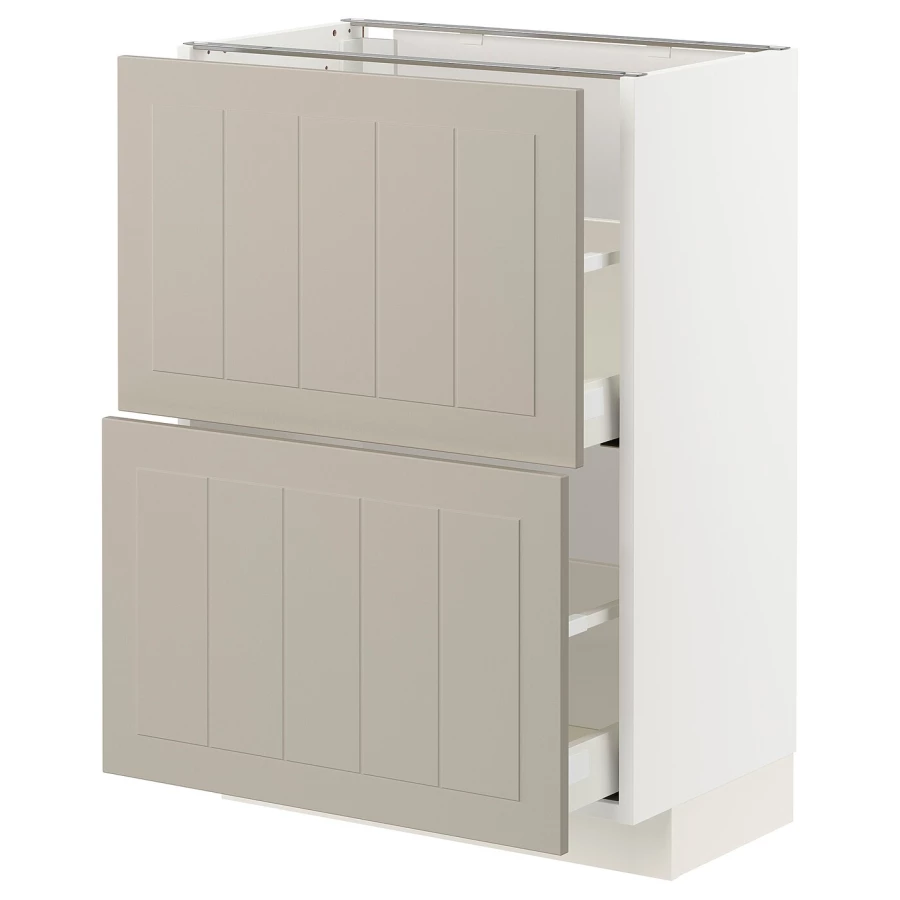 Напольный шкаф - IKEA METOD MAXIMERA, 88x39,5x80см, белый/темно-бежевый, МЕТОД МАКСИМЕРА ИКЕА (изображение №1)