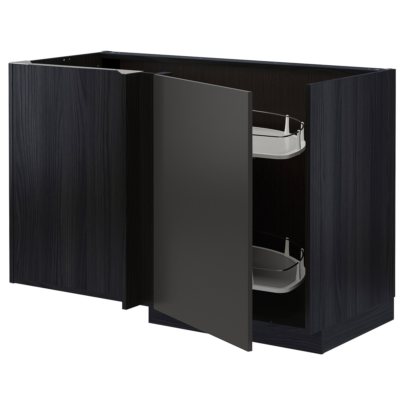 Напольный шкаф - IKEA METOD, 88x67,5x127,5см, черный, МЕТОД ИКЕА