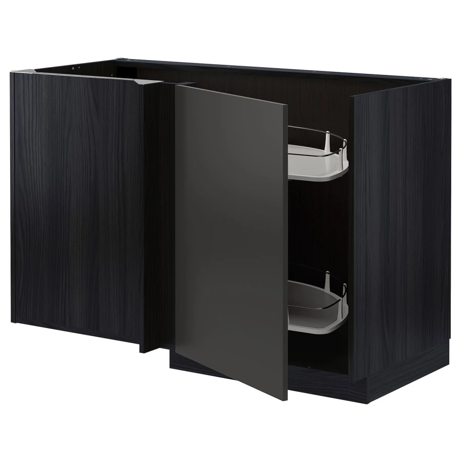 Напольный шкаф - IKEA METOD, 88x67,5x127,5см, черный, МЕТОД ИКЕА (изображение №1)