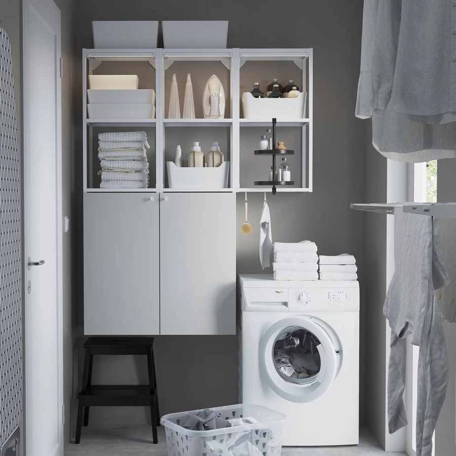 Комбинация для ванной - IKEA ENHET, 120х32х150 см, белый, ЭНХЕТ ИКЕА (изображение №3)