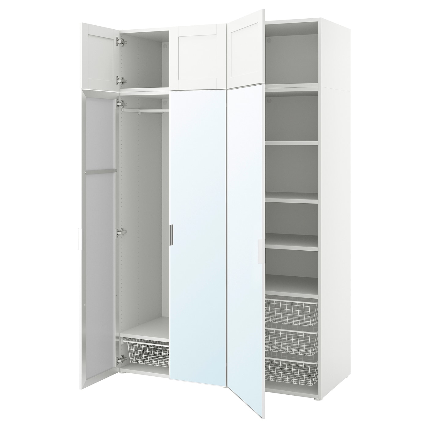 Шкаф 6-дверный - IKEA PLATSA/ПЛАТСА ИКЕА, 57х140х221 см, белый