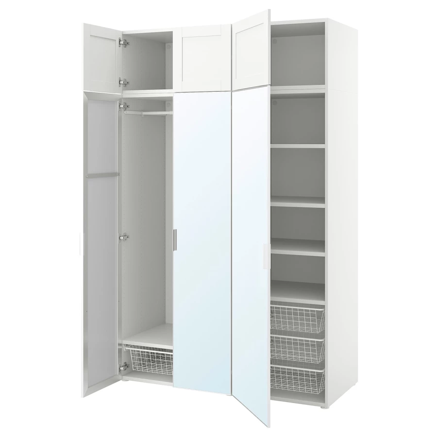 Шкаф 6-дверный - IKEA PLATSA/ПЛАТСА ИКЕА, 57х140х221 см, белый (изображение №1)