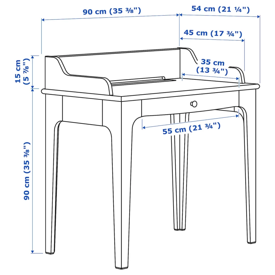Комбинация: стол, кресло и шкаф - IKEA LOMMARP/BJÖRKBERGET/BJORKBERGET, 90х54 см, 199х86х40 см, синий/зеленый, ЛОММАРП/БЬЙОРКБЕРГЕТ ИКЕА (изображение №4)