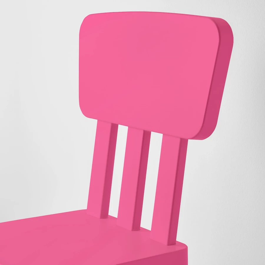 Стул детский - IKEA MAMMUT/МАММУТ ИКЕА, 67х39 см, розовый (изображение №3)