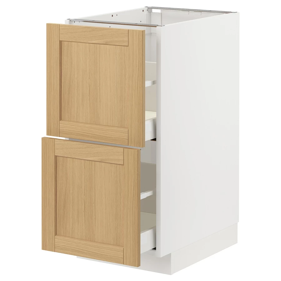 Навесной шкаф - METOD / MAXIMERA IKEA/ МЕТОД/ МАКСИМЕРА ИКЕА,  40х60 см, белый/ под беленый дуб (изображение №1)
