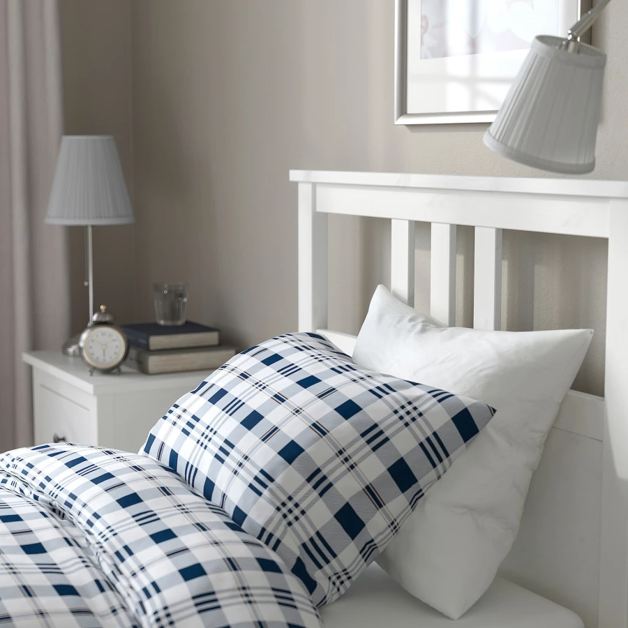 Кровать - IKEA HEMNES, 200х90 см, матрас жесткий, белый, ХЕМНЭС ИКЕА (изображение №8)