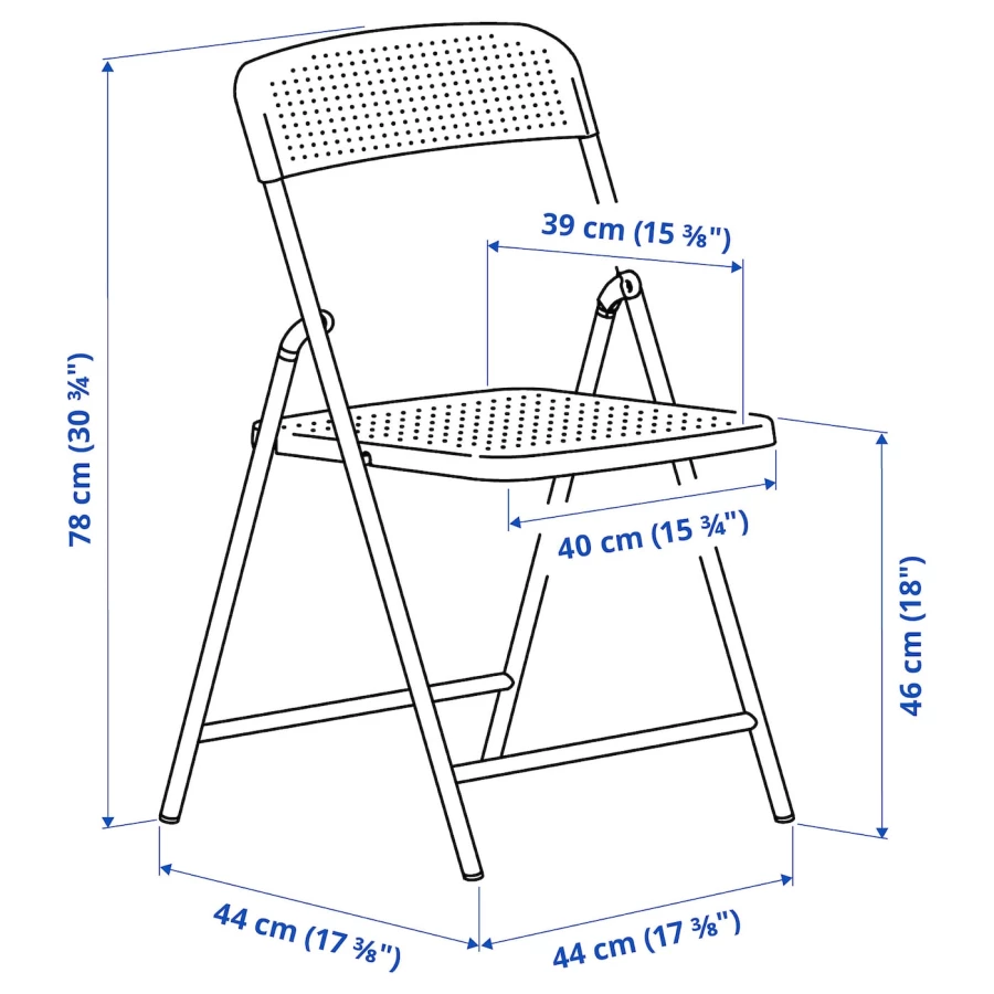 Стол раскладной пристенный+2 стула - TORPARÖ IKEA/ ТОРПАРЕ ИКЕА, 50 см, белый (изображение №6)