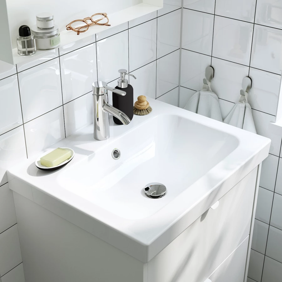 Тумба для ванной  - HAVBÄCK / ORRSJÖN/  HAVBАCK / ORRSJОN IKEA/ХАВБЕК / ОРРДЖЕН ИКЕА, 70х62 см, белый (изображение №4)