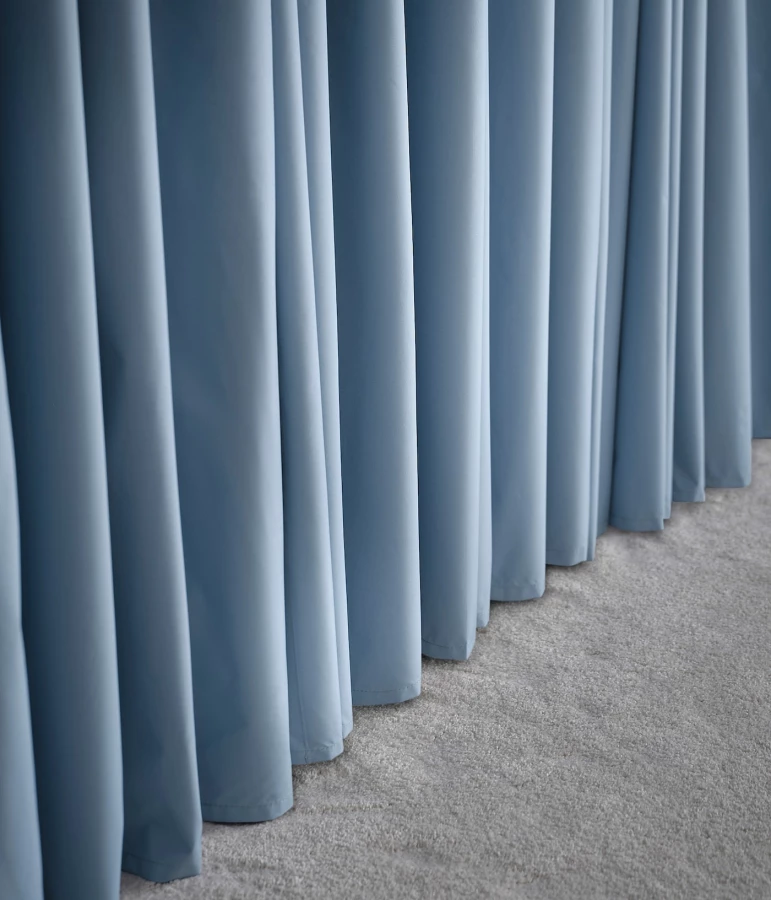 Затемняющая штора - IKEA BENGTA, 300х210 см, голубой, БЕНГТА ИКЕА (изображение №7)