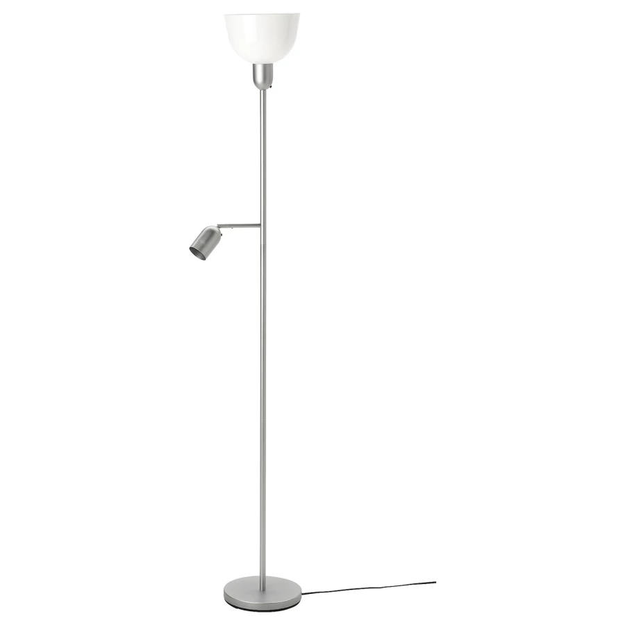 Торшер - HEKTOGRAM IKEA/ ХЕКТОГРАМ  ИКЕА, 176 см, серебристый/ белый (изображение №1)