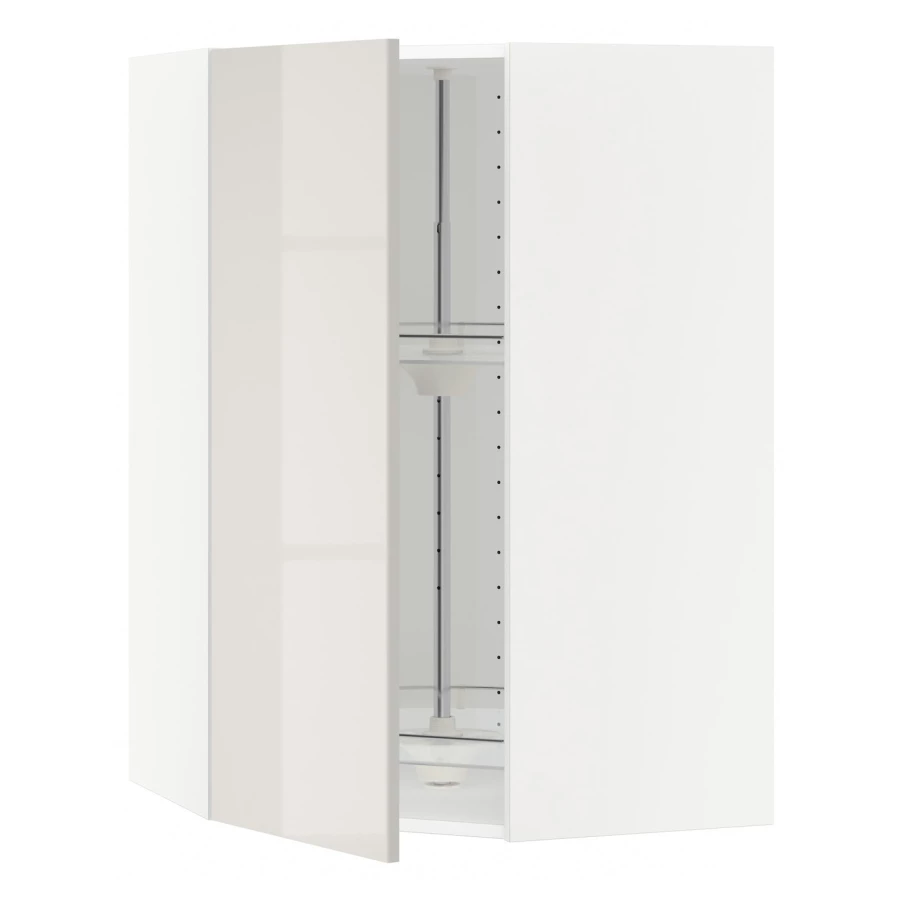 Угловой навесной шкаф с каруселью - METOD  IKEA/  МЕТОД ИКЕА, 100х68 см, белый (изображение №1)