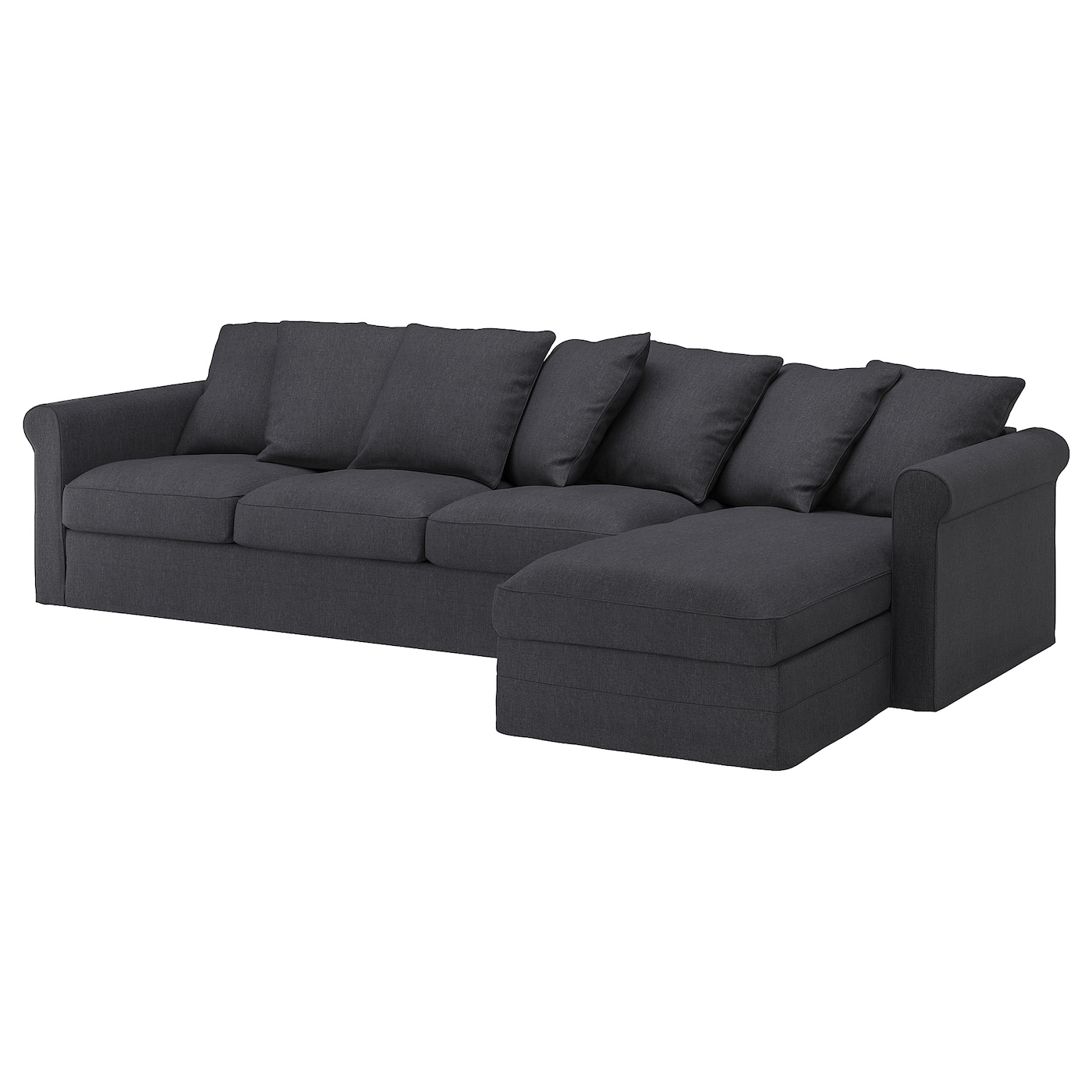 3-местный диван и козетка - IKEA GRÖNLID/GRONLID,  98x328см, синий/черный, ГРЕНЛИД ИКЕА