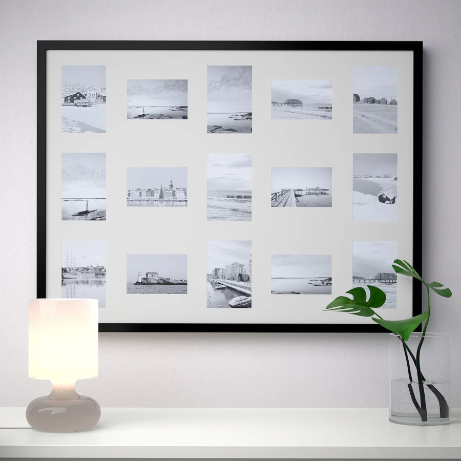 Рамка на 15 фото - IKEA RIBBA, 82х62 см, черный, РИББА ИКЕА (изображение №3)