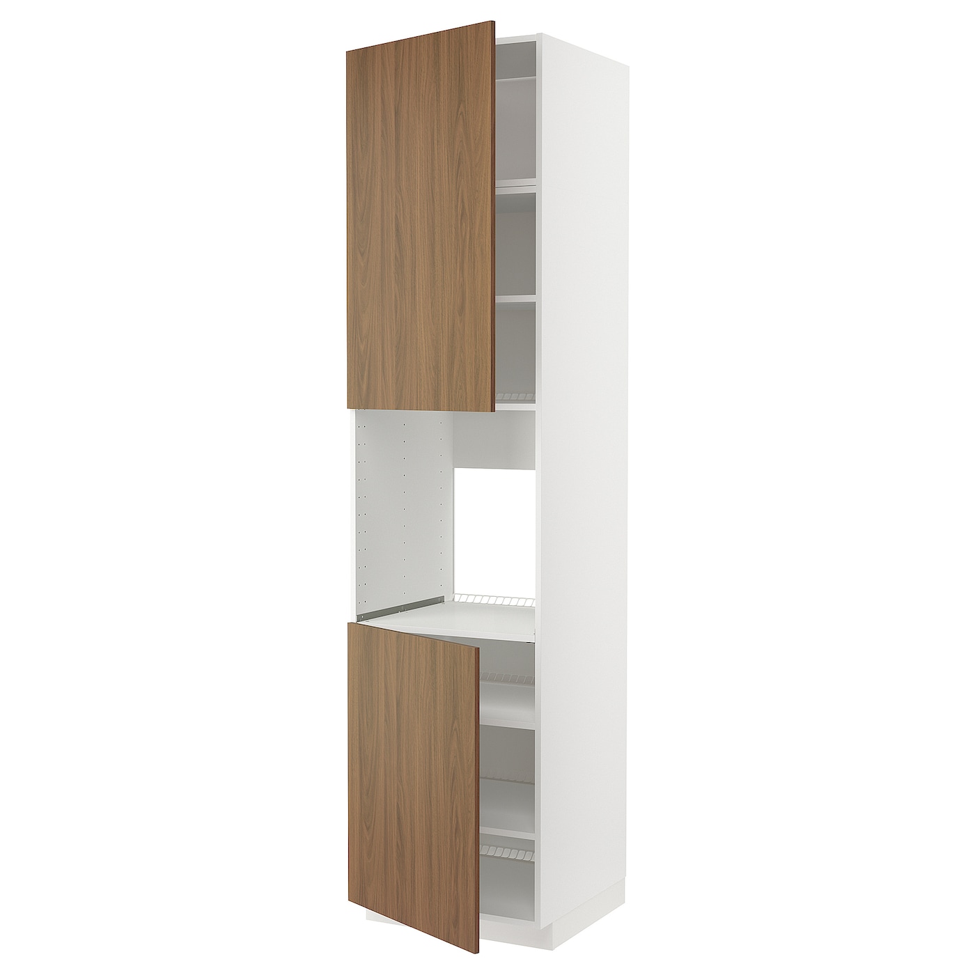 Высокий кухонный шкаф с полками - IKEA METOD/МЕТОД ИКЕА, 240х60х60 см, белый/коричневый