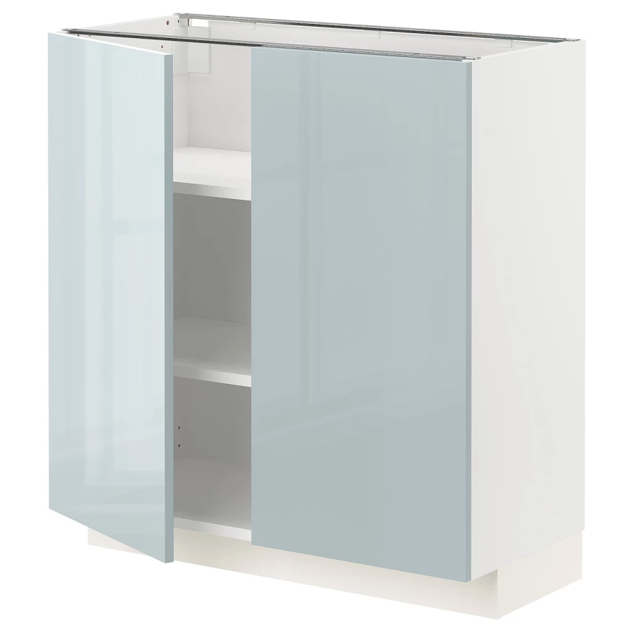 Напольный шкаф - IKEA METOD, 88x39x80см, белый/светло-голубой, МЕТОД ИКЕА (изображение №1)