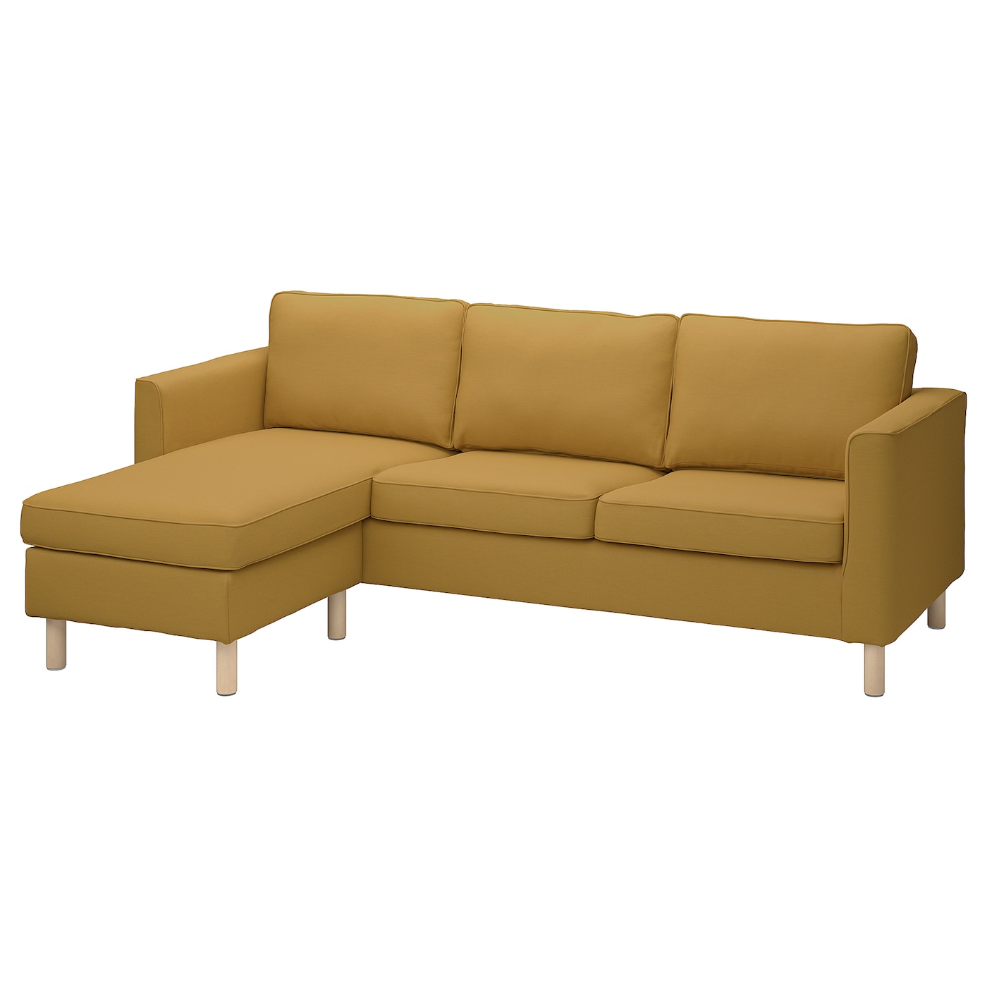 3-местный диван с шезлонгом - IKEA PÄRUP/PARUP/ПЭРУП ИКЕА, 235х80х69 см, светло-коричневый
