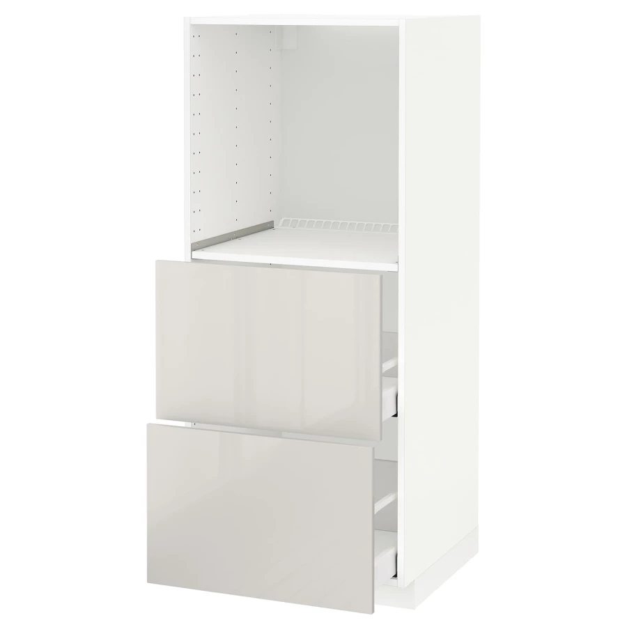 Напольный шкаф - METOD / MAXIMERA IKEA/ МЕТОД/ МАКСИМЕРА ИКЕА,  60х148 см, белый/светло-серый (изображение №2)
