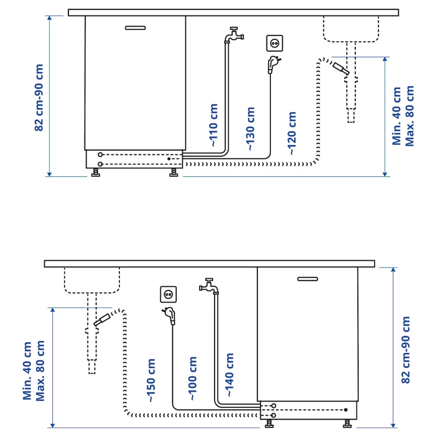 Встраиваемая посудомоечная машина - FINPUTSAD IKEA/ ФИНПУТСАД ИКЕА,  82х45 см, белый (изображение №10)