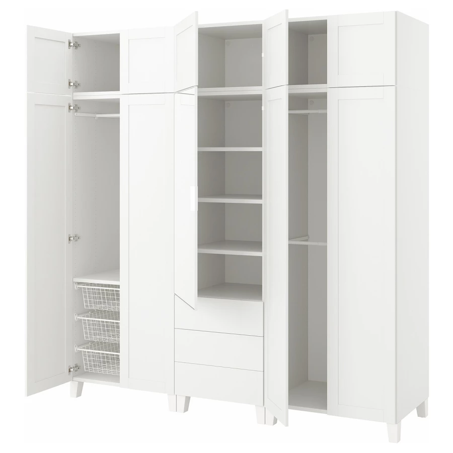 Гардероб - IKEA PLATSA, 57x220x231 см, белый ПЛАТСА ИКЕА (изображение №1)