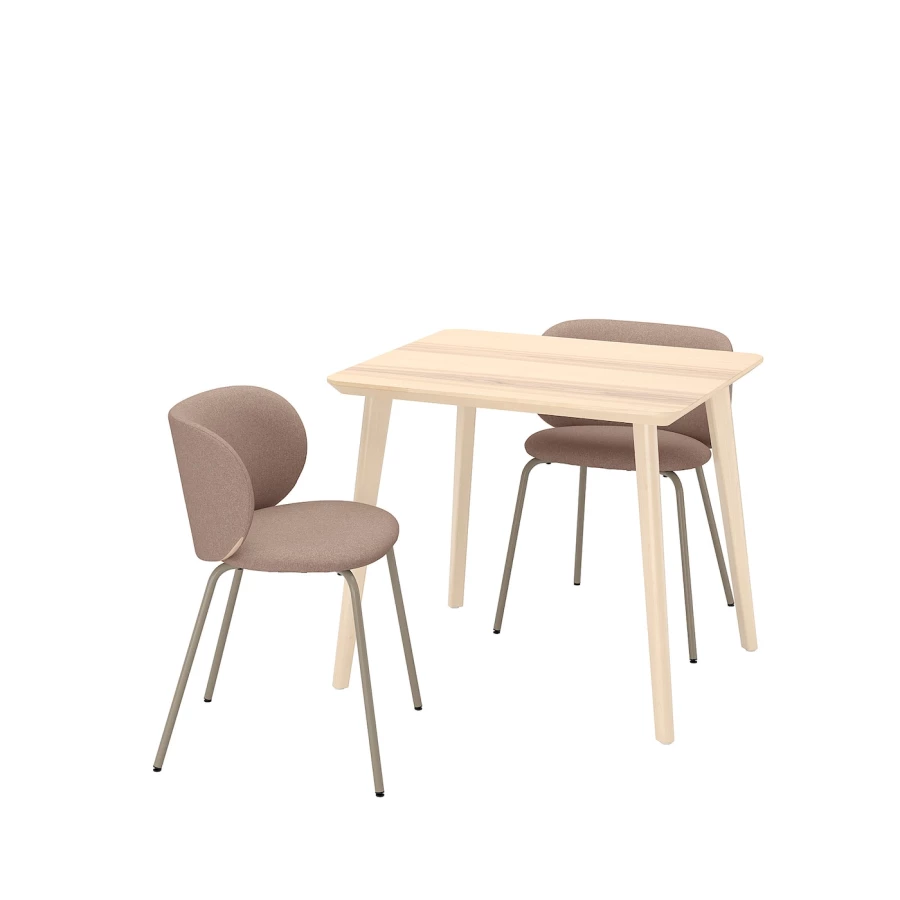 Стол и 4 стула - LISABO / LISABO IKEA/ ЛИСАБО ИКЕА, 88х78х74 см, дерево/коричневый (изображение №1)