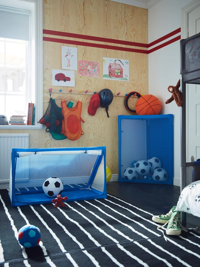 Хранилище/ворота для мячей - IKEA SPORTSLIG/СПОРТСЛИГ ИКЕА, 53х53х90 см, синий (изображение №6)