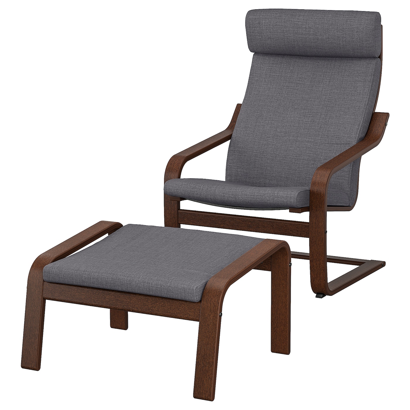 Кресло-качалка - POÄNG / POАNG IKEA/  ПОЭНГ ИКЕА,  72х62 см, серый