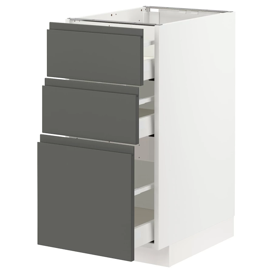 Напольный шкаф - IKEA METOD MAXIMERA, 88x62x40см, белый/темно-серый, МЕТОД МАКСИМЕРА ИКЕА (изображение №1)