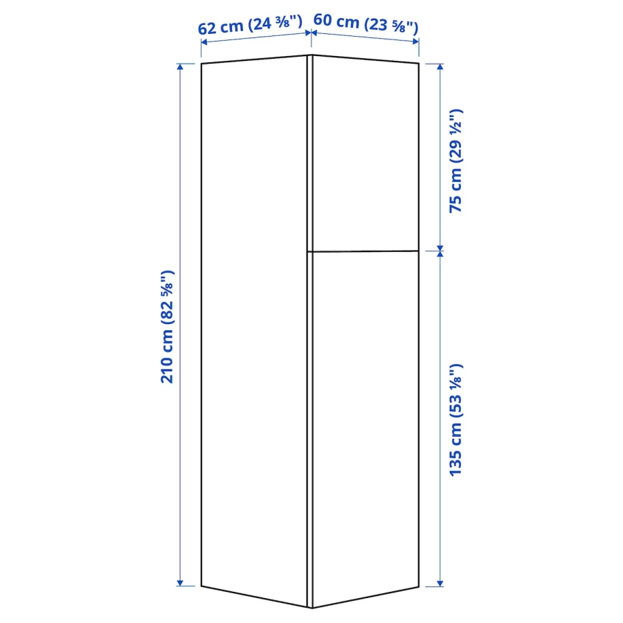 Книжный шкаф -  ENHET IKEA/ ЭНХЕТ ИКЕА, 210х60 см, белый/зеленый (изображение №5)