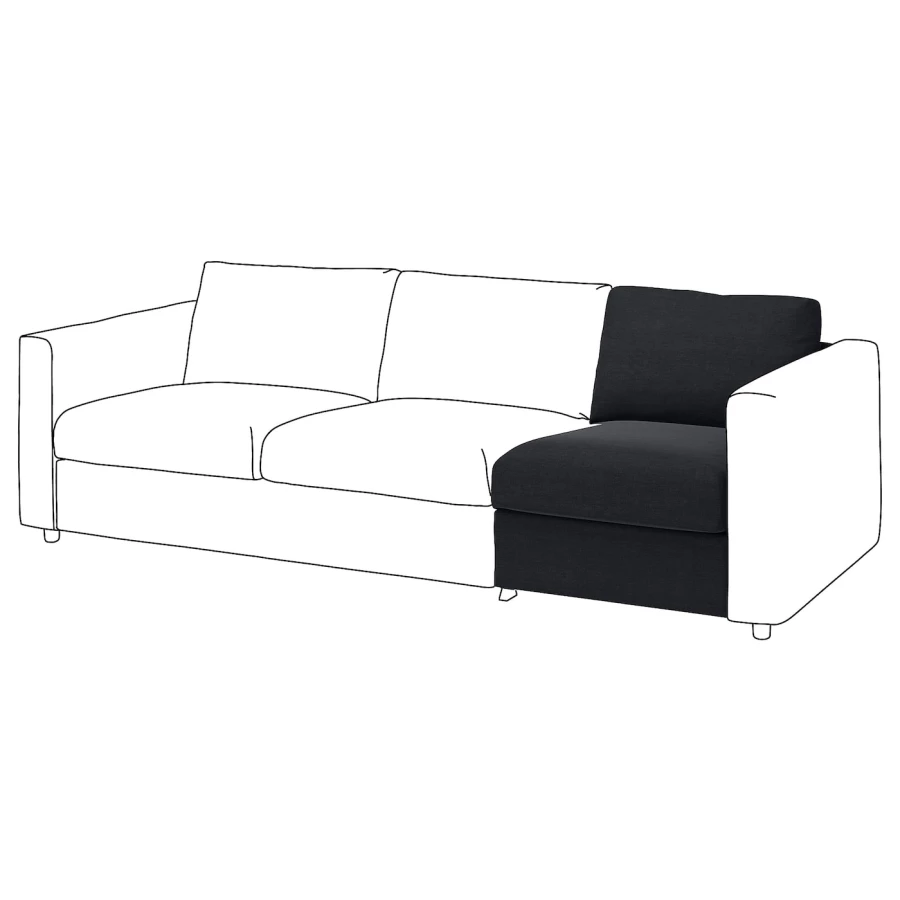 Чехол для 1-местной секции дивана - IKEA VIMLE/ВИМЛЕ ИКЕА , черный (изображение №1)