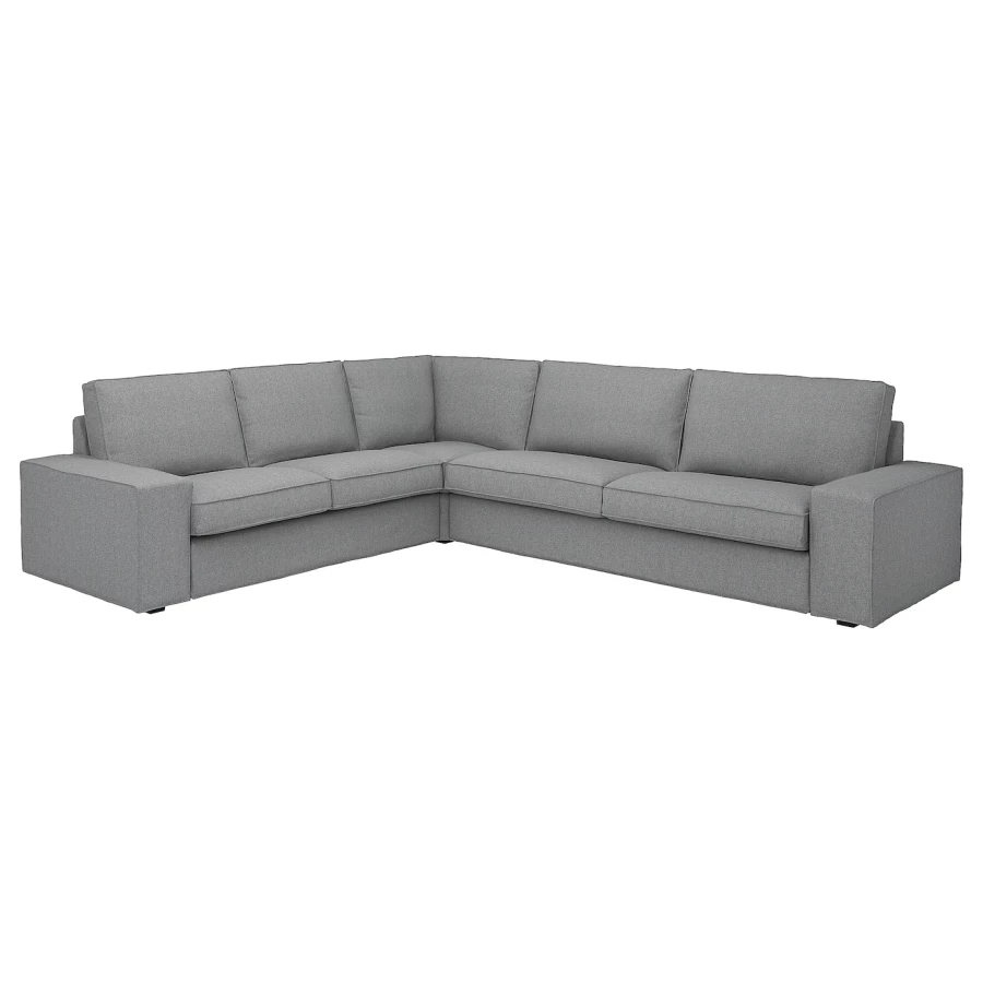 5-местный угловой диван - IKEA KIVIK, 83x95x257/297см, серый/светло-серый, КИВИК ИКЕА (изображение №1)