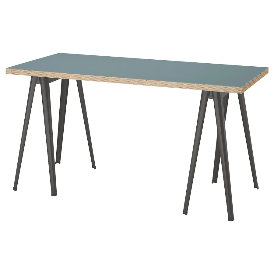 Письменный стол - IKEA LAGKAPTEN/NÄRSPEL/NARSPEL, 140х60 см, темно-серый, ЛАГКАПТЕН/НЭРСПЕЛЬ ИКЕА (изображение №1)