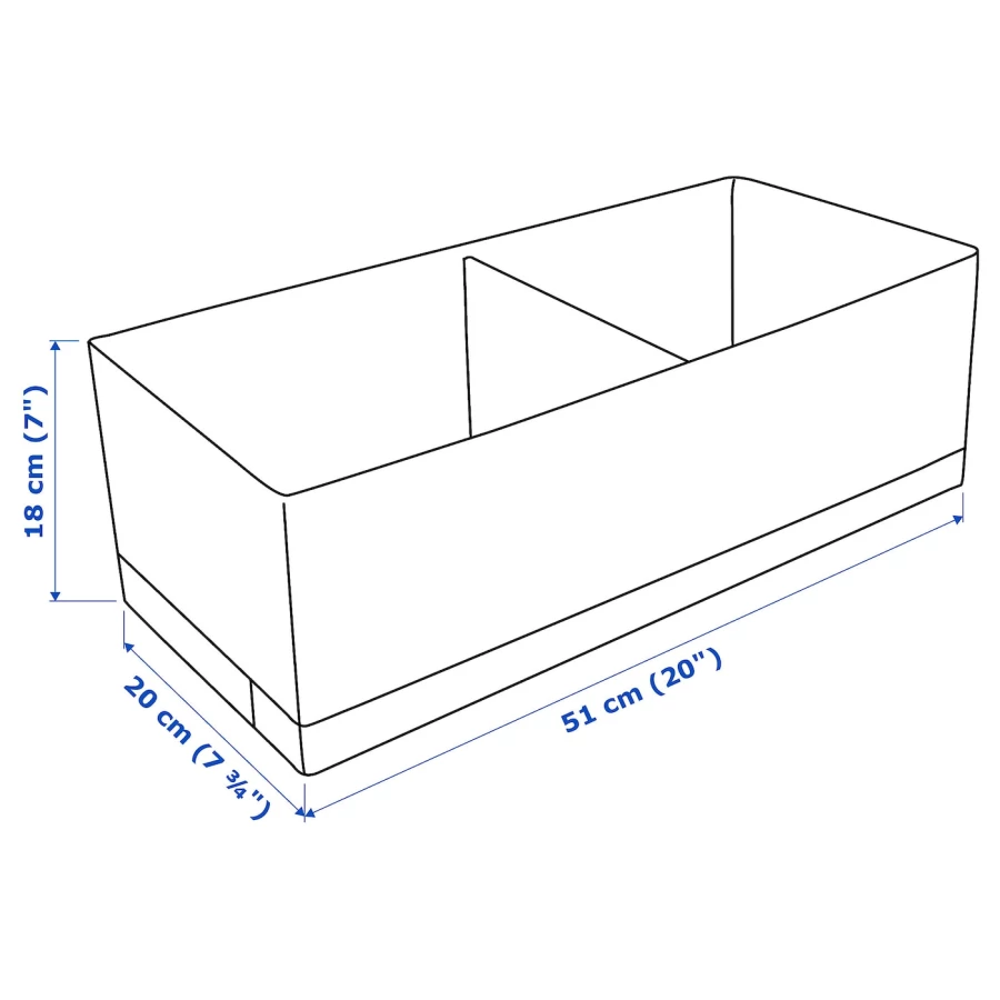 Коробка с отделениями - STUK IKEA/ СТУК  ИКЕА, 51х20х18 см, белый (изображение №7)