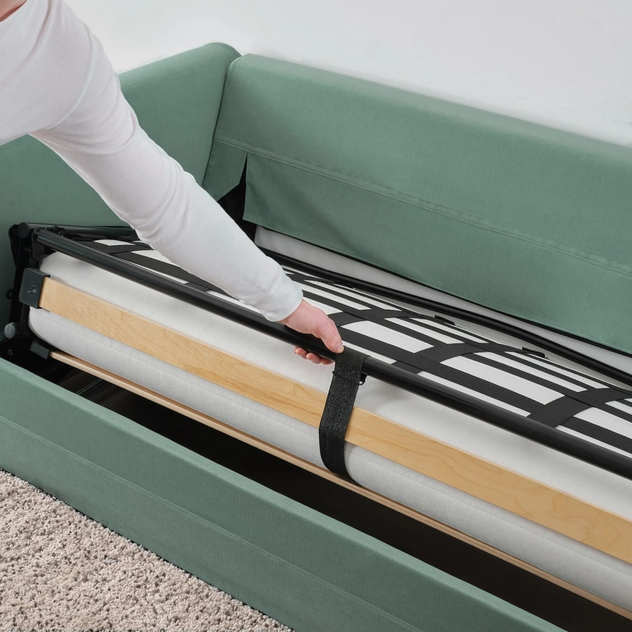2-местный диван - IKEA GRÖNLID/GRONLID/ГРЁНЛИД ИКЕА, 104х98х196 см, бирюзовый (изображение №5)