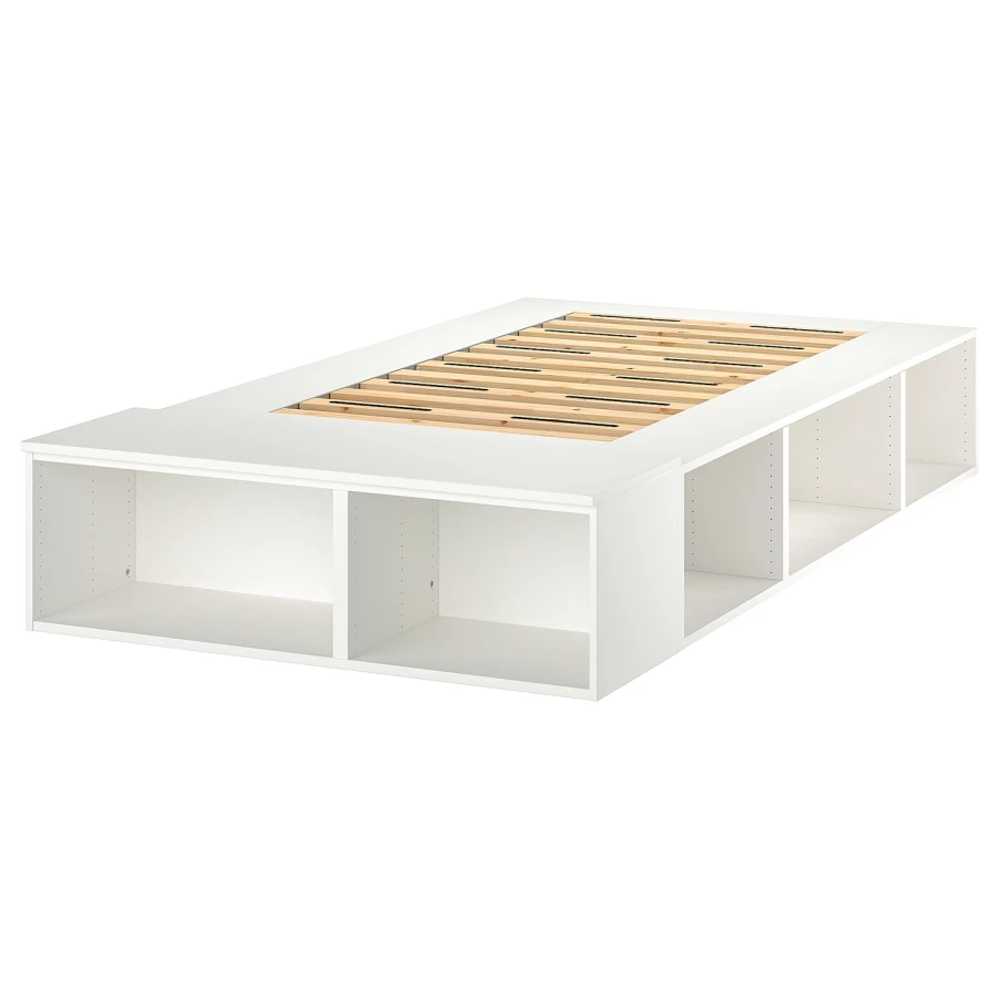 Каркас кровати со шкафами - IKEA PLATSA, 200х140 см, белый, ПЛАТСА ИКЕА (изображение №2)