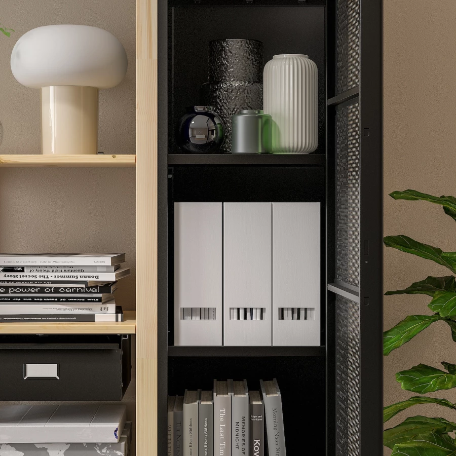 Комбинация для хранения - IKEA IVAR/ИВАР ИКЕА, 92х30х179 см, сосна/черный (изображение №3)