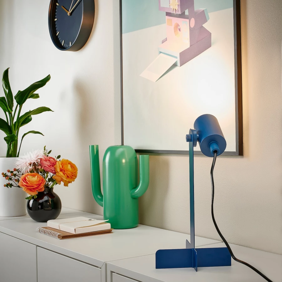Лампа - FLOTTILJ  IKEA/ ФЛОТТИЛЬЙ ИКЕА, 16х15 см,  синий (изображение №4)