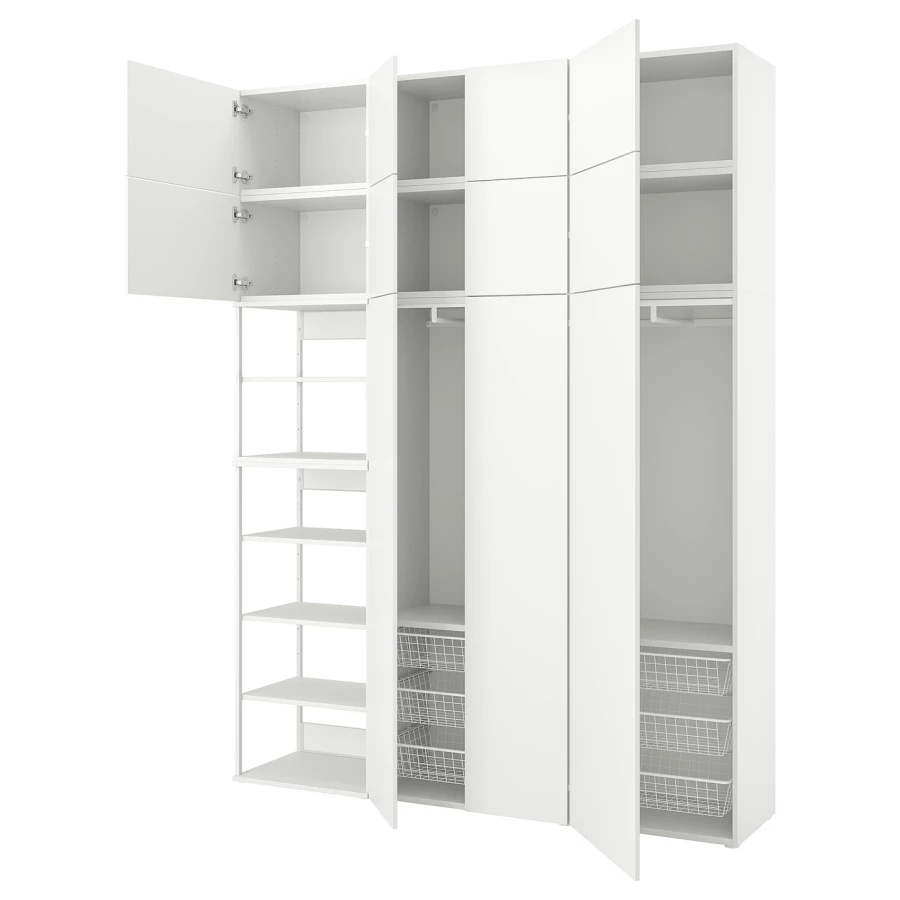 Шкаф с 11 дверцами - IKEA PLATSA/ПЛАТСА ИКЕА, 42х200х361 см, белый (изображение №1)