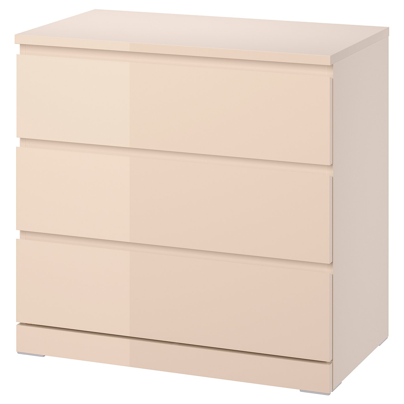 Комод - IKEA MALM/МАЛЬМ ИКЕА, 78х48х80 см, светло-оранжевый/глянцевый