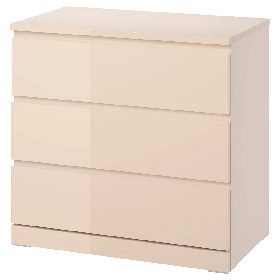 Комод - IKEA MALM/МАЛЬМ ИКЕА, 78х48х80 см, светло-оранжевый/глянцевый (изображение №1)