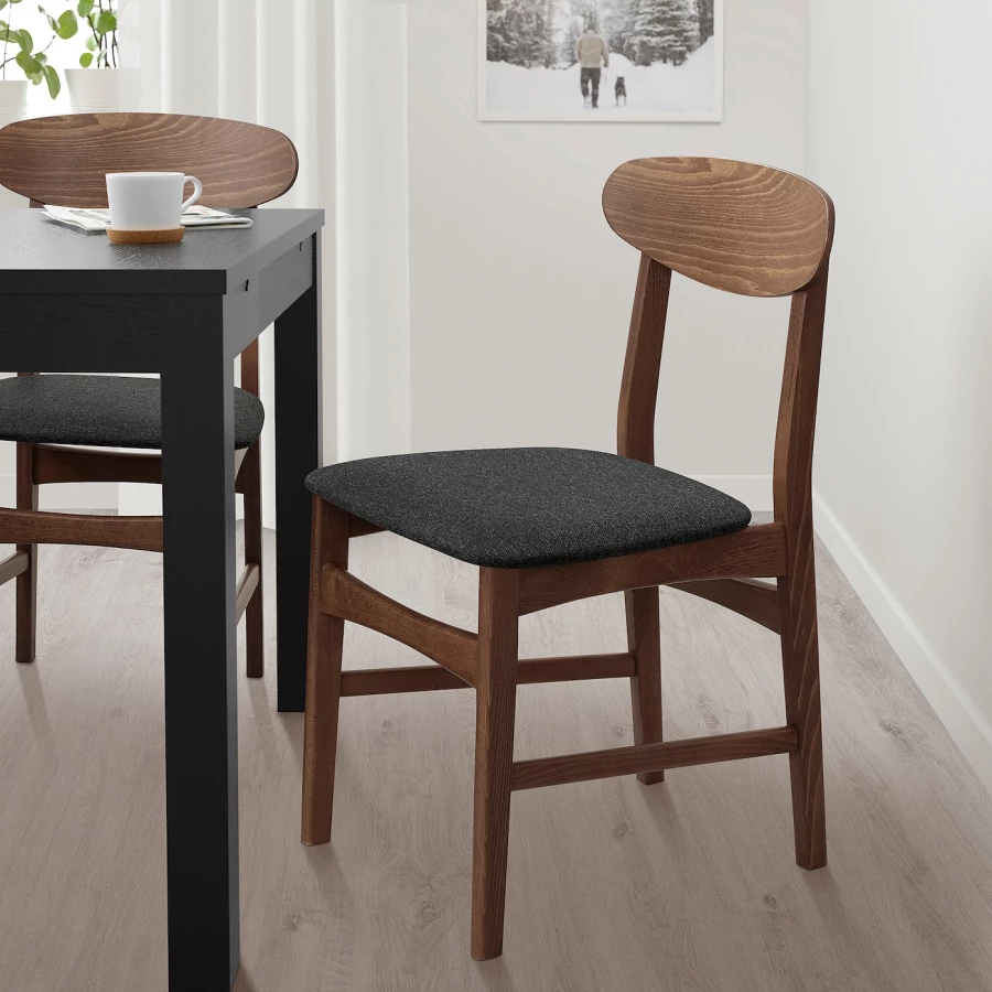 Стул - GUNLEIF IKEA/ ГАНЛЕЙФ ИКЕА, 80х43х50 см, коричневый/серый (изображение №2)