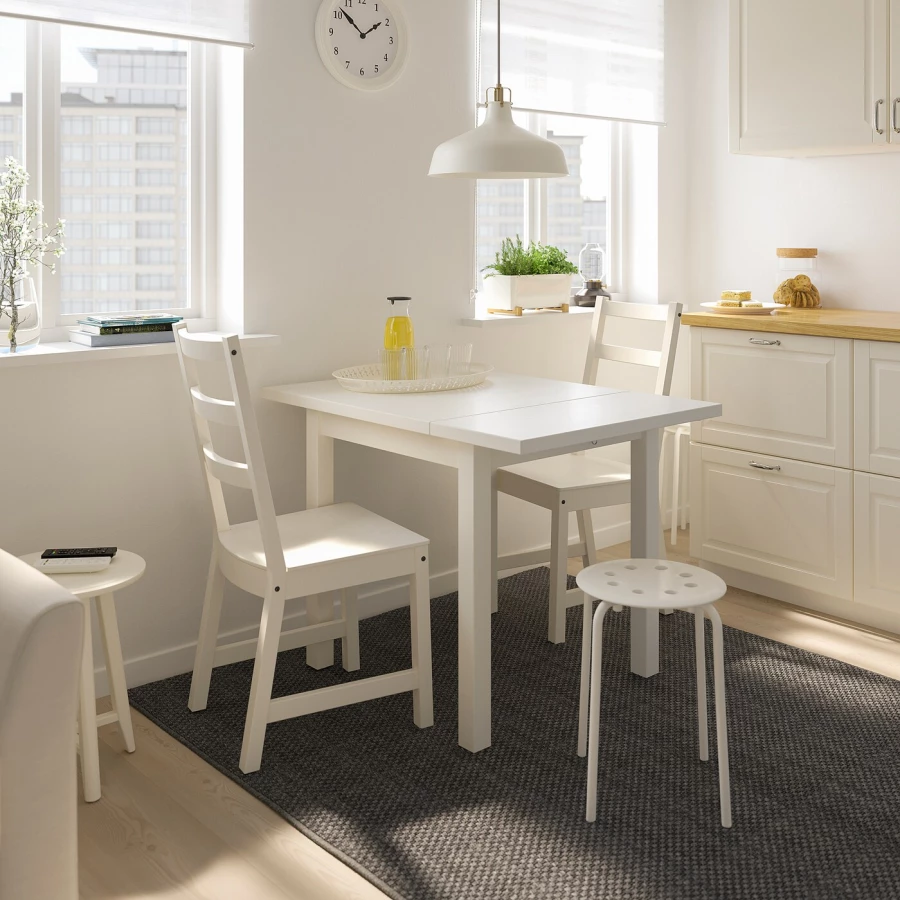 Раскладной кухонный стол - NORDVIKEN IKEA, 104х74 см, белый, НОРДВИКЕН ИКЕА (изображение №4)