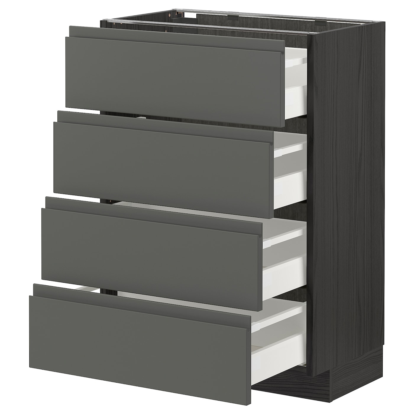 Напольный кухонный шкаф  - IKEA METOD MAXIMERA, 88x39,1x60см, черный/серый, МЕТОД МАКСИМЕРА ИКЕА