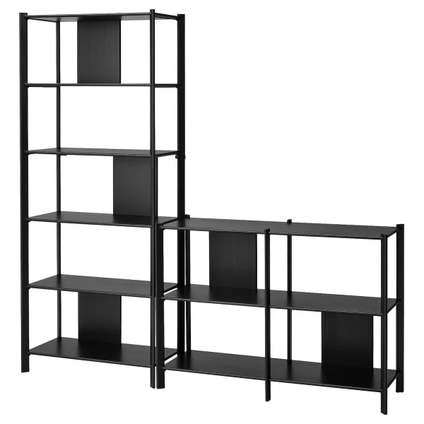 Комбинация стеллажей - IKEA JÄTTESTA/JATTESTA, 200х40х194 см, черный, ЙЕТТЕСТА ИКЕА