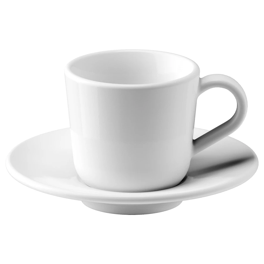 Чашка с блюдцем - IKEA 365+, 60 мл, белый, ИКЕА 365+ (изображение №1)