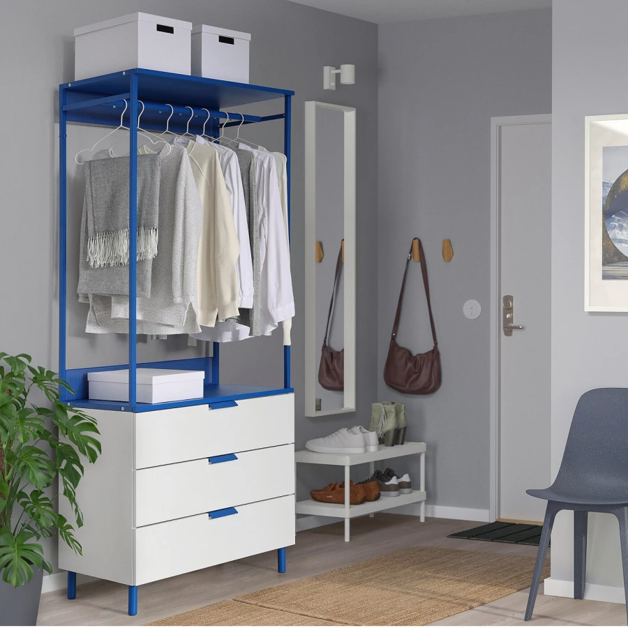 Комбинация для хранения - PLATSA  IKEA/ ПЛАТСА  ИКЕА, 191х80 см, белый/синий (изображение №4)