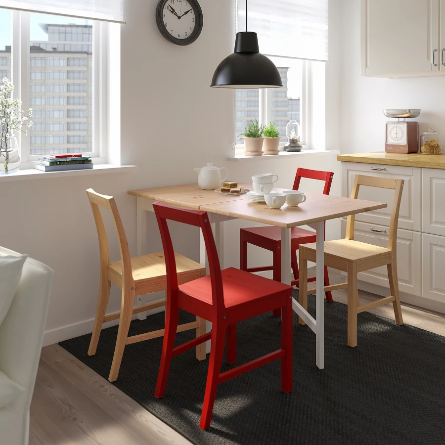 Раскладной кухонный стол - IKEA PINNTORP, 124/67х75х75 см, коричневый/белый, ПИННТОРП ИКЕА (изображение №3)