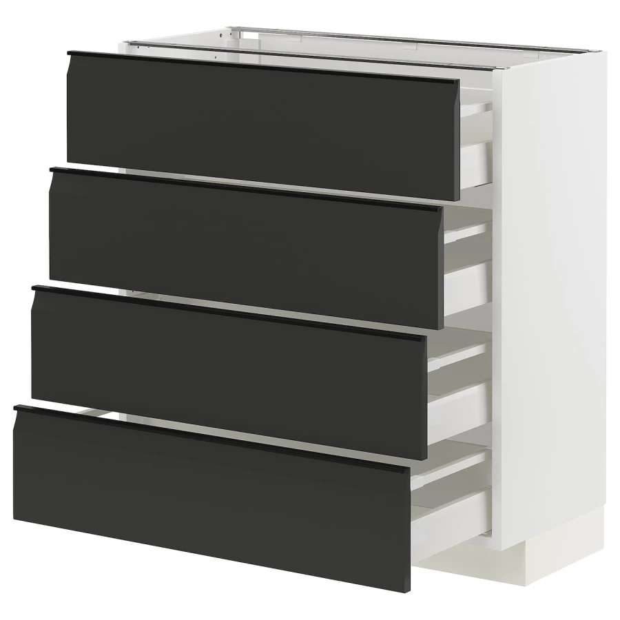 Напольный кухонный шкаф  - IKEA METOD MAXIMERA, 88x39,2x80см, белый/черный, МЕТОД МАКСИМЕРА ИКЕА (изображение №1)