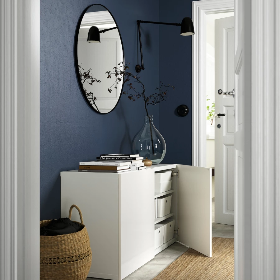 Комбинация для хранения - IKEA BESTÅ/BESTA /БЕСТА/БЕСТО ИКЕА, 120x42x65 см, белый, (изображение №2)