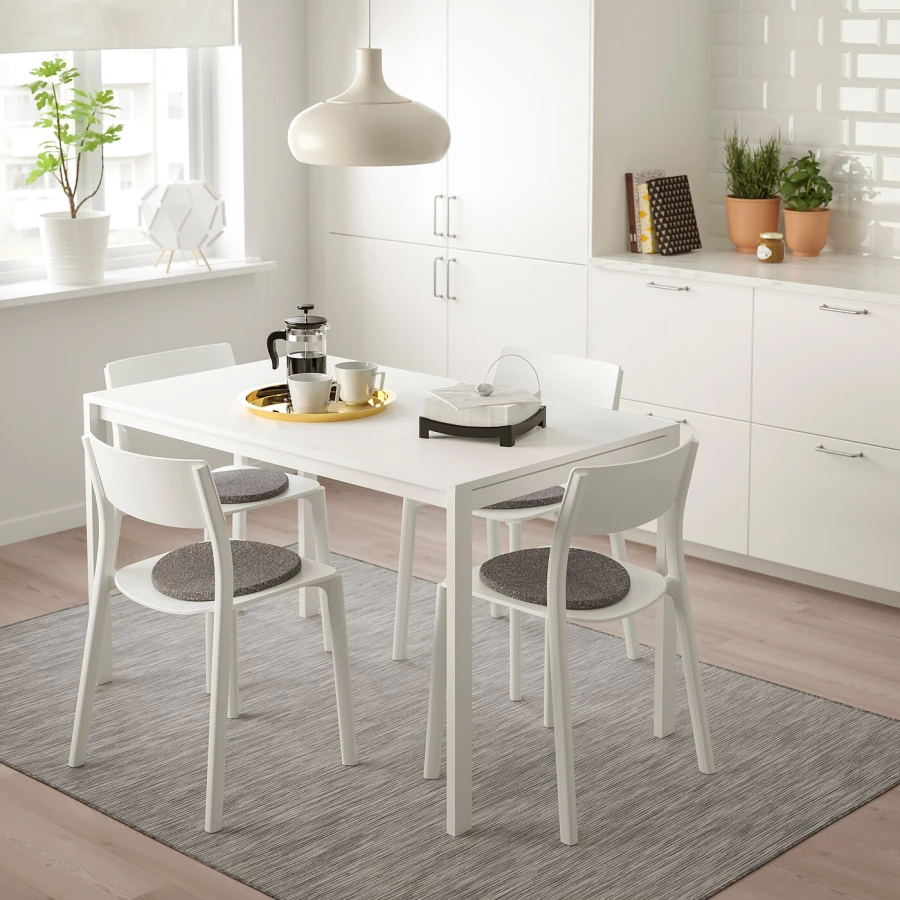 Кухонный стол - MELLTORP/JANINGE IKEA/МЕЛЛЬТОРП / ЙАНИНГЕ  ИКЕА, 125х75х74 см, белый (изображение №5)